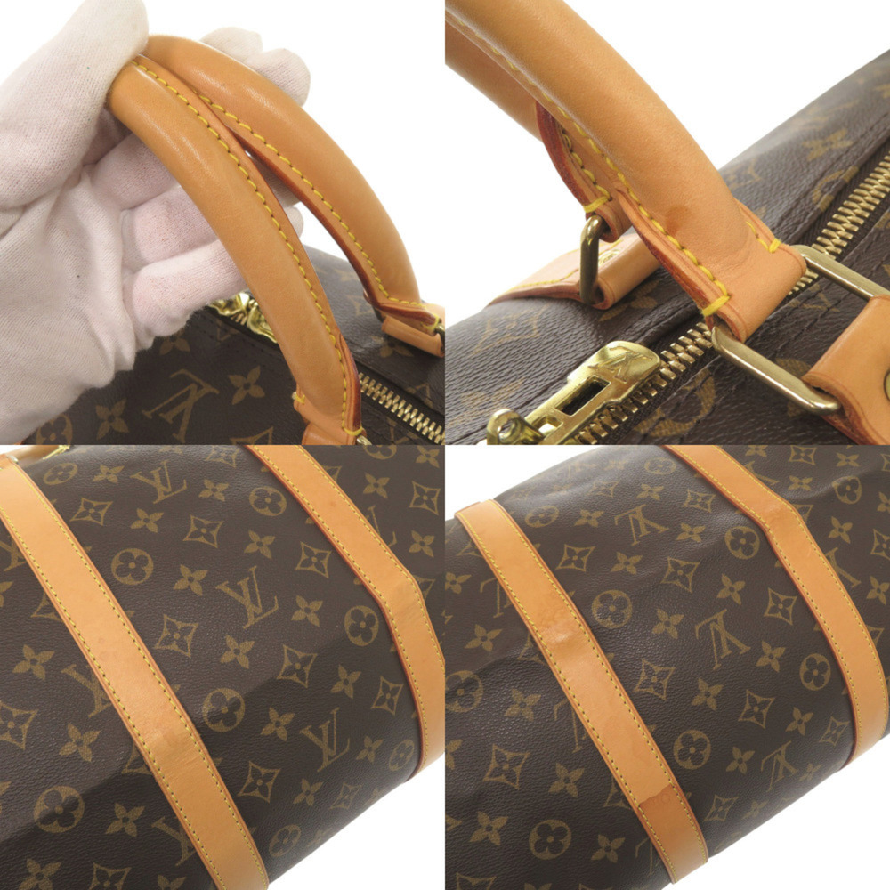 LOUIS VUITTON Authentic Brown Monogram Keepall 55 Boston Bag - Picture 8 of 10